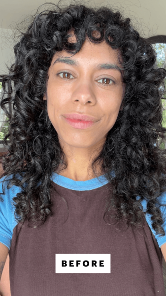 Shipin before applying the Babo Botanicals Hydrating Milk Mineral Face Sunscreen SPF 30